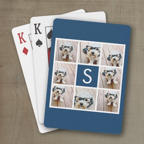 Create Your Own Instagram Collage Custom Monogram Playing Cards