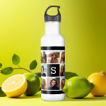 Create Your Own Instagram Collage Custom Monogram Stainless Steel Water Bottle<br><div class="desc">You can use Instagram photos for this design. Use 8 square photos to create a unique and personal gift. Or you can keep the hipster puppy and make a trendy keepsake. If you need to adjust the pictures,  click on the customize tool to make changes.</div>
