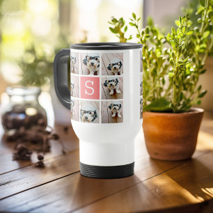 Create Your Own Instagram Collage Custom Monogram Travel Mug
