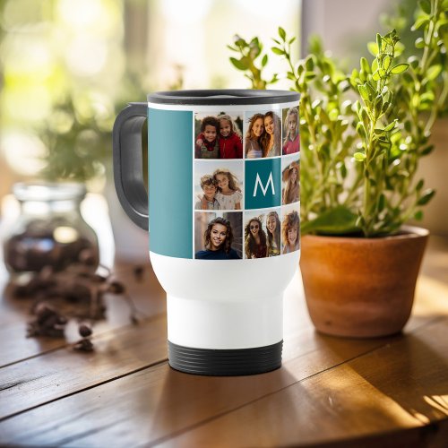 Create Your Own Instagram Collage Custom Monogram Travel Mug