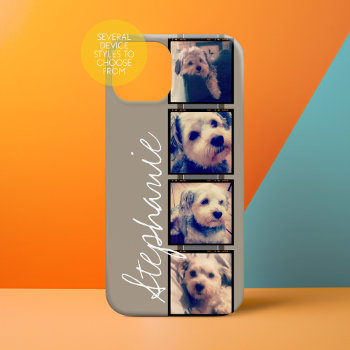 Create Your Own Instagram Collage - Linen Beige Iphone 15 Plus Case by icases at Zazzle