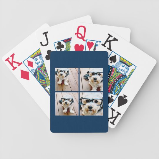 Create Your Own Instagram Collage Navy 4 Pictures Bicycle Playing Cards