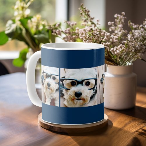 Create Your Own Instagram Collage Navy 4 Pictures Coffee Mug
