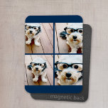 Create Your Own Instagram Collage Navy 4 Pictures Magnet<br><div class="desc">Use four square photos to create a unique and personal gift. Or you can keep the hipster puppy and make a trendy keepsake. If you need to adjust the pictures,  click on the customize tool to make changes.</div>