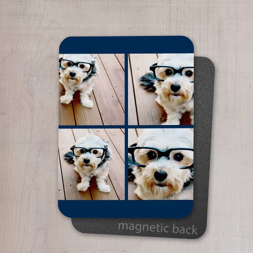 Create Your Own Instagram Collage Navy 4 Pictures Magnet