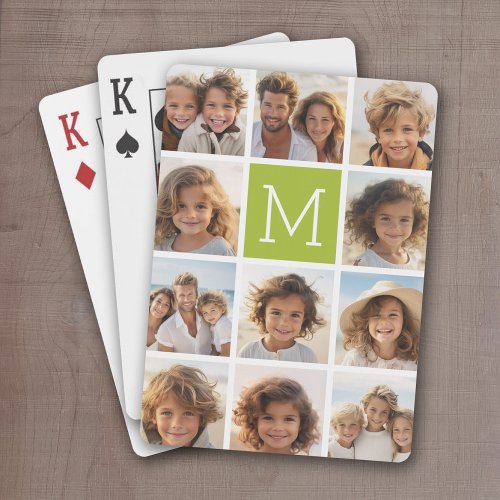 Create Your Own Instagram Photo Collage Lime Playing Cards