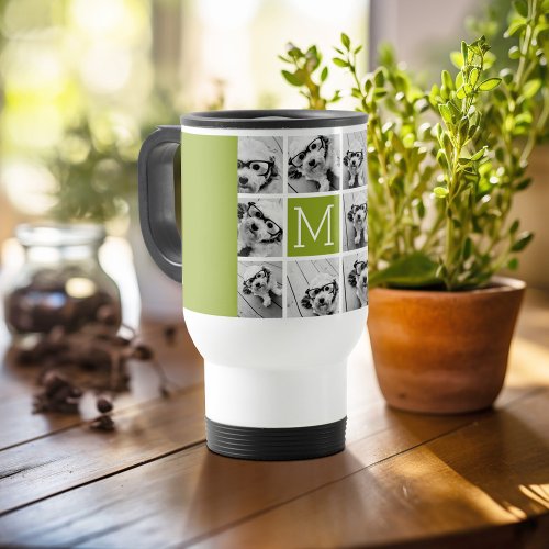 Create Your Own Instagram Photo Collage Lime Travel Mug