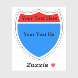 Create Your Own Interstate Highway Sign Sticker