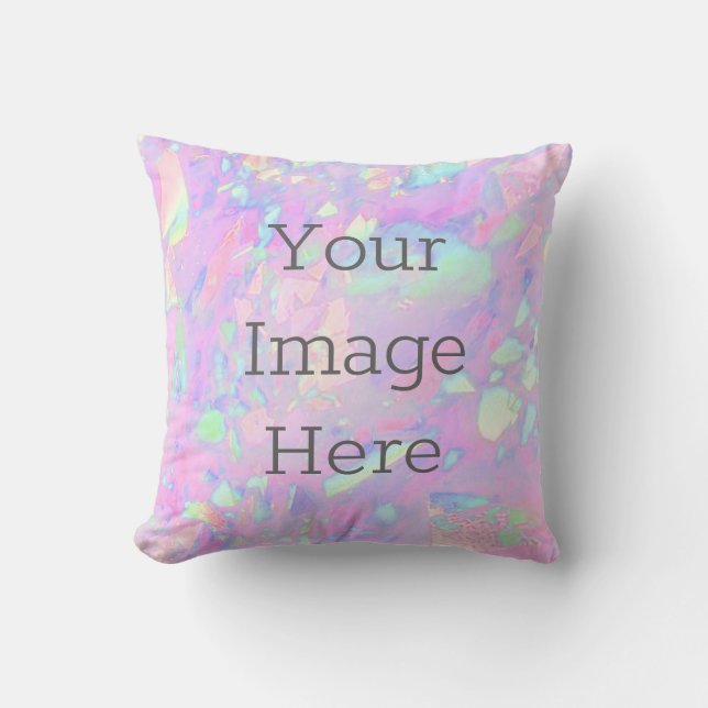 Create Your Own Iridescent Abstract Faux Foil Throw Pillow (Front)