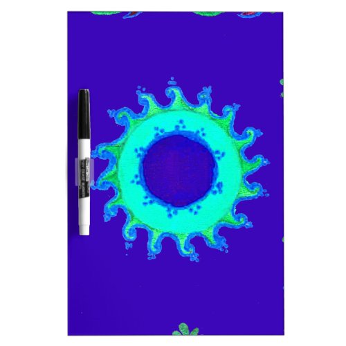 Create Your Own Iridescent Blue Floral Art  Dry_Erase Board