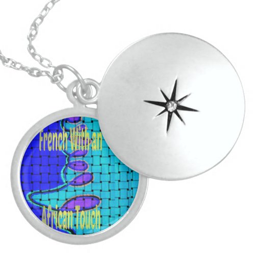 Create Your Own Iridescent Blue French Touch Locket Necklace
