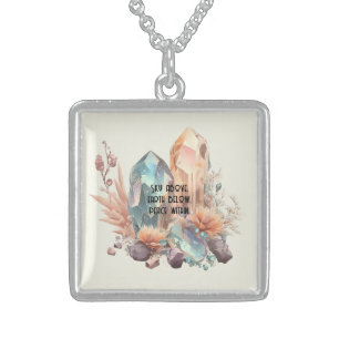 Create Your Own Iridescent Crystals Sterling Silver Necklace