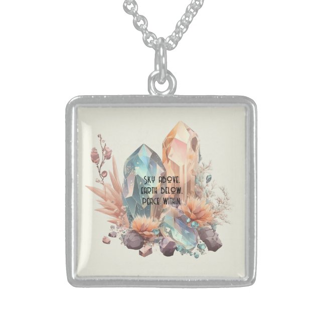 Create Your Own Iridescent Crystals Sterling Silver Necklace (Front)