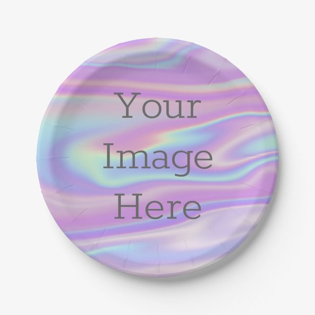 Create Your Own Iridescent Faux Holographic Liquid Paper Plates (Front)