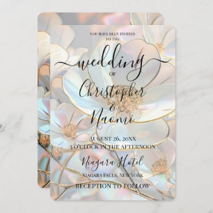 Create Your Own Iridescent Flowers Wedding Invitation