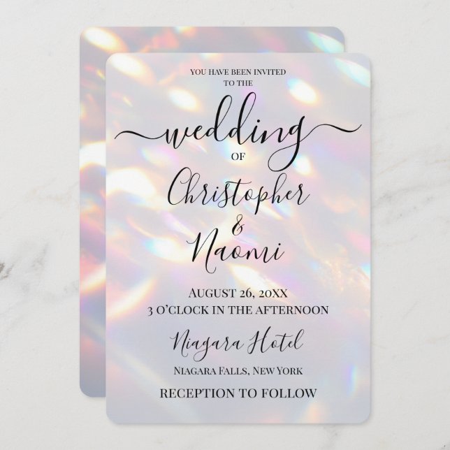Create Your Own Iridescent Lights Wedding Invitation (Front/Back)