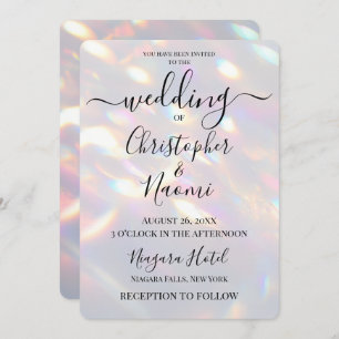 Create Your Own Iridescent Lights Wedding Invitation