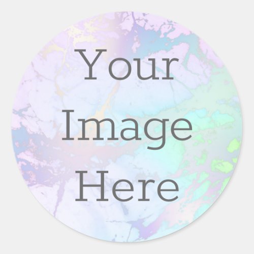 Create Your Own Iridescent Marble  Faux Foil Classic Round Sticker