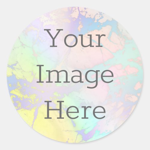 Create Your Own Iridescent Marble  Faux Foil Classic Round Sticker