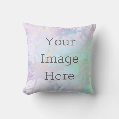 Create Your Own Iridescent Marble Faux Foil Print Throw Pillow