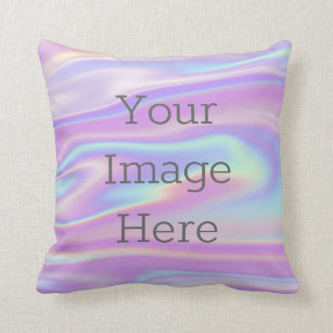 Create Your Own Iridescent Rainbow Swirl Faux Foil Throw Pillow