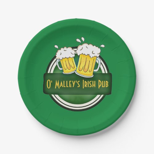 Create Your Own Irish Pub Logo Paper Plates