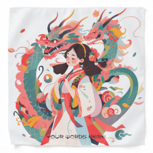 Create Your Own Jade Chinese Dragons Maiden Bandana