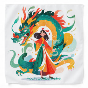 Create Your Own Jade Green Chinese Dragon Maiden Bandana