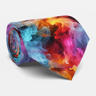 Create Your Own Jewel Toned Alcohol Ink Plumes Neck Tie
