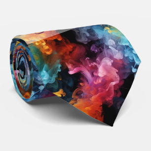 Create Your Own Jewel Toned Alcohol Ink Smoke Neck Tie