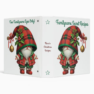 Create Your Own Jolly Christmas Plaid Gnome 3 Ring Binder