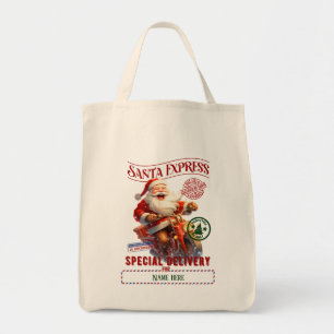 Create Your Own Jolly Santa Christmas Gift Sack Tote Bag