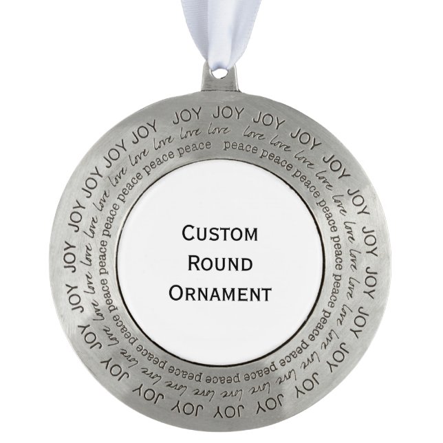 Create Your Own Joy Love Peace Holiday Christmas Pewter Ornament (Front)