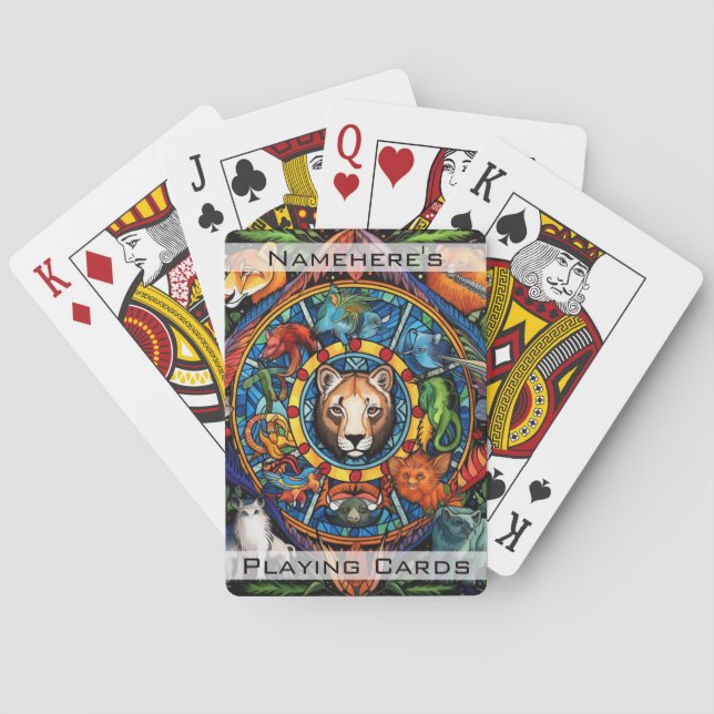 Create Your Own Jungle Animals Poker Cards (Back)