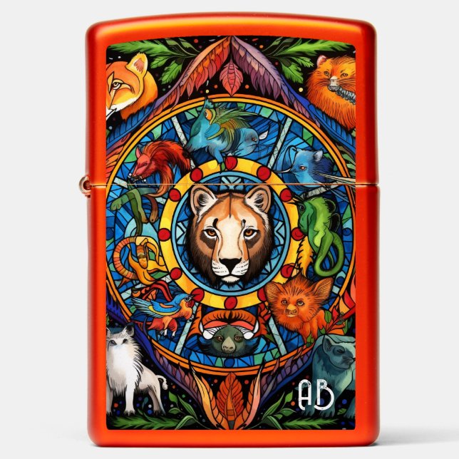 Create Your Own Jungle Animals Zippo Lighter (Front)