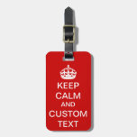 Create Your Own Keep Calm And Carry On Custom Luggage Tag at Zazzle
