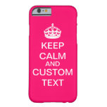 Create Your Own Keep Calm And Carry On Custom Pink Barely There Iphone 6 Case at Zazzle