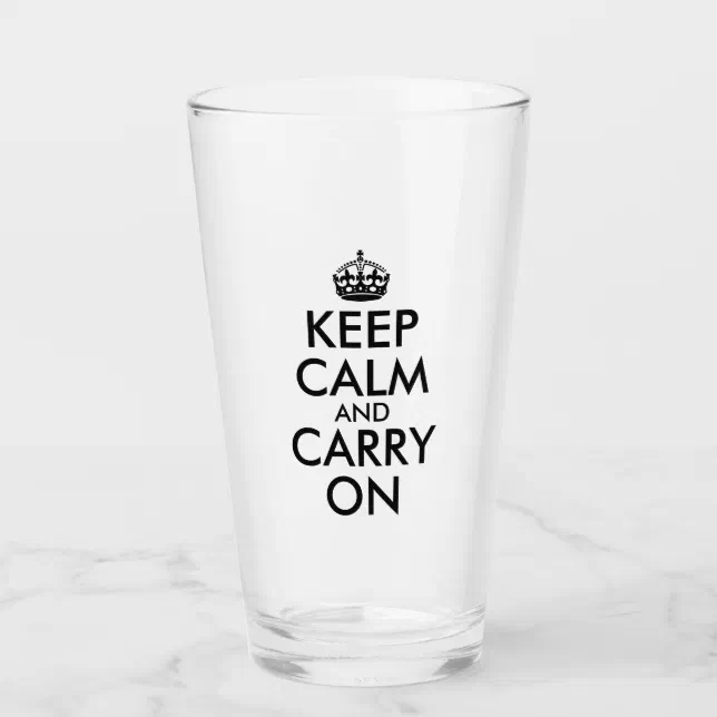 Create Your Own Keep Calm and Carry On Glass Zazzle
