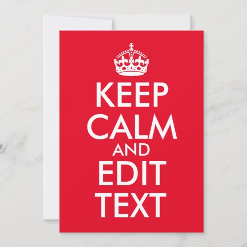 Create Your Own Keep Calm and Edit Text Note Card