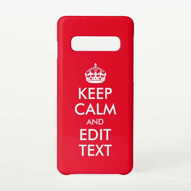 Create Your Own Keep Calm and Edit Text Samsung Galaxy Case (Back)