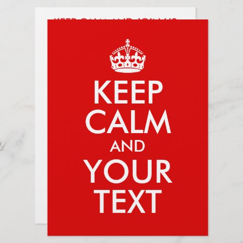 Create Your Own Keep Calm and Your Text Invitation