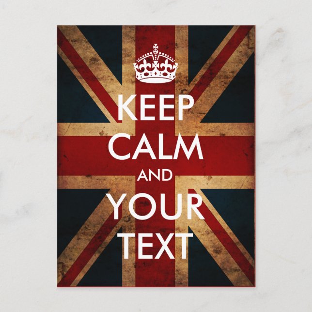 Create your own Keep Calm & Carry On (Union Jack) Postcard (Front)