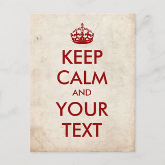 Create your own "Keep Calm" (dark red) Postcard