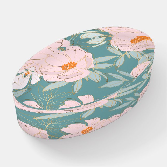Create your own keepsake desk accessories floral paperweight (Angled)