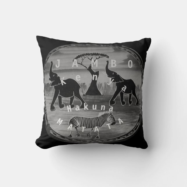 Create Your Own Kenya Tourism Travel Safari Throw Pillow (Front)