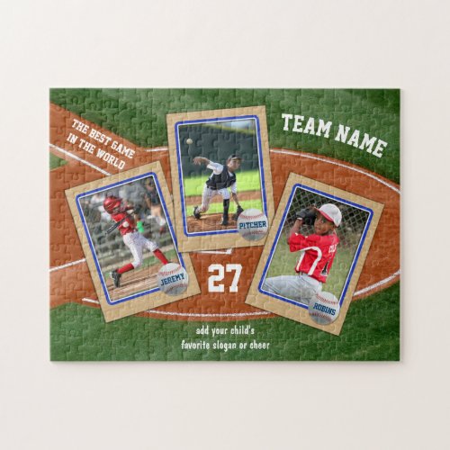 Create Your Own Kids Baseball Card Sports Collage Jigsaw Puzzle