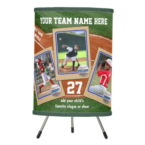 Create Your Own Kids Baseball Card Sports Collage Tripod Lamp