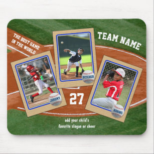 Create Your Own Kids Baseball Cards Sports Collage Mouse Pad