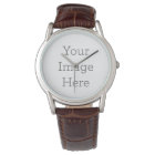 Create Your Own Kid's Black Leather Strap Watch