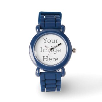 Create Your Own Kids Blue Silicone Watch by zazzle_templates at Zazzle